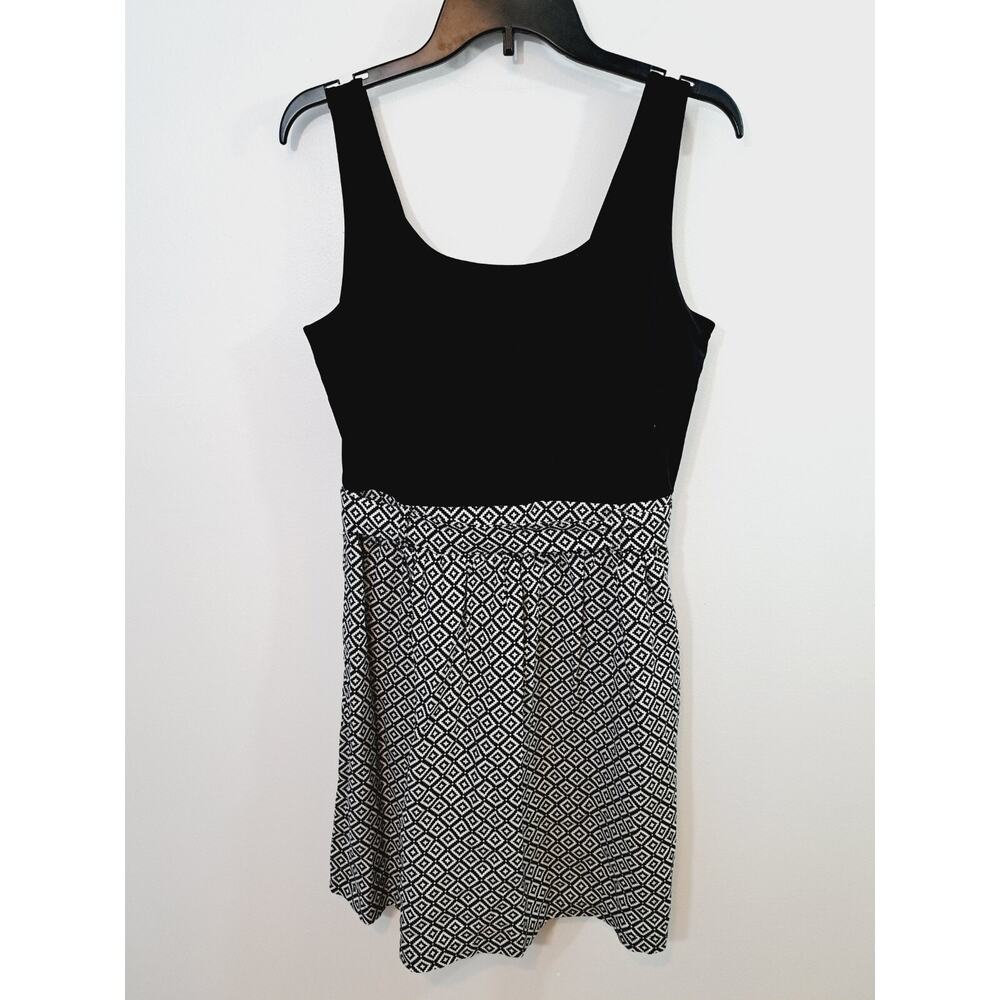 J. Mclaughlin Women's Black White Linen Blend Dress In Size Medium